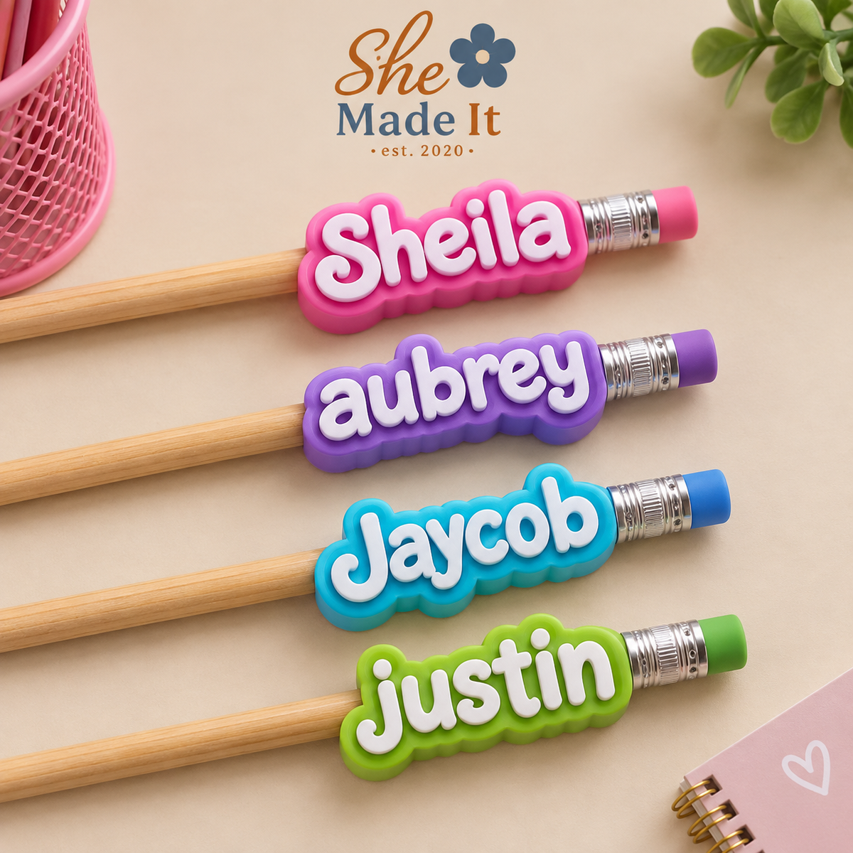 Personalized Pencil Name Tag ✏️💗